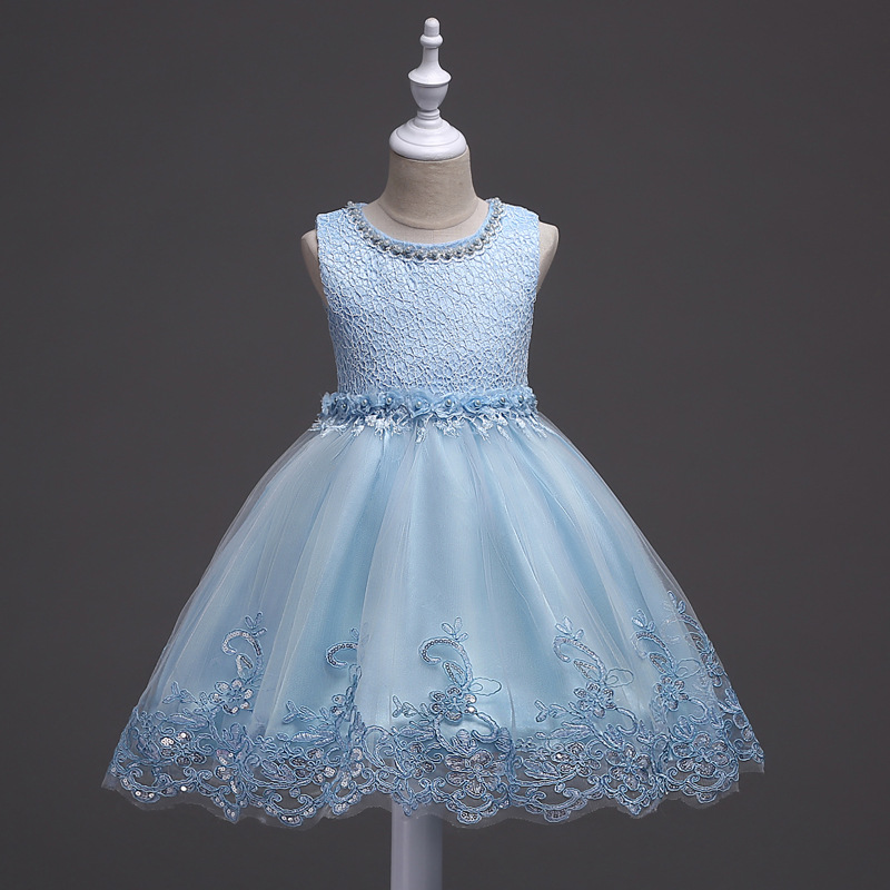 Children's lace evening dress, small princess costume, suit, for teenagers, flowered, tutu skirt 2