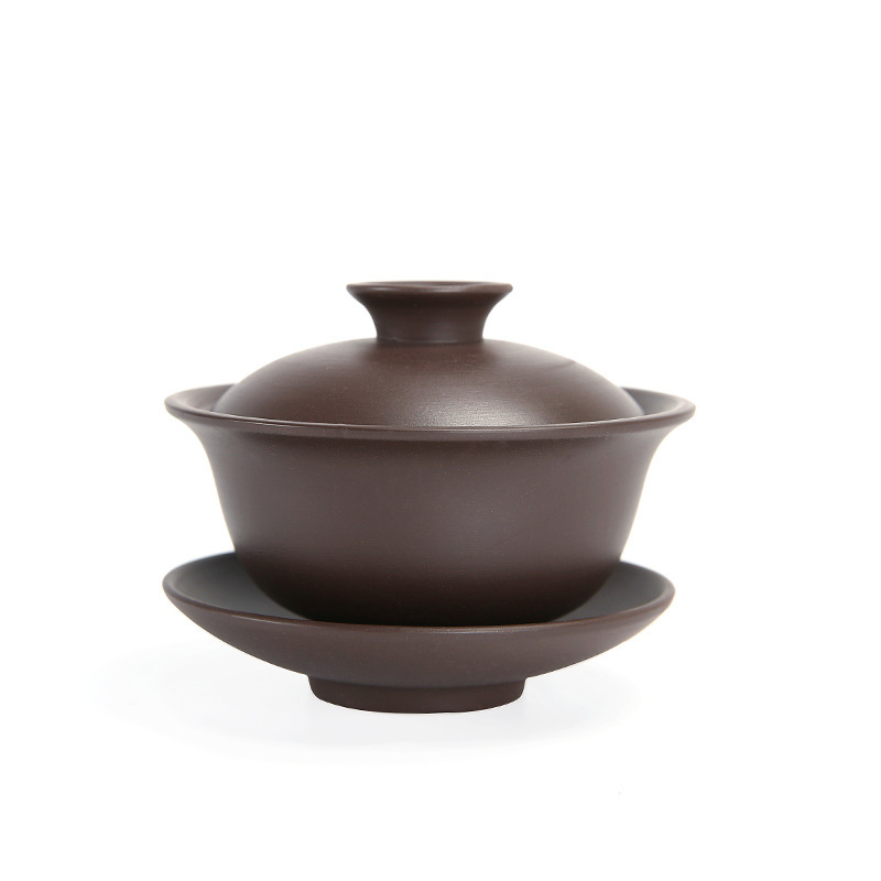 Factory Direct Sales Purple Sand Gaiwan Raw Mineral Purple Sand Tea Set Sancai Gaiwan Household Large Bowl Tea Kung Fu Tea Set Factory Direct Sales Purple Sand Gaiwan Raw Mineral Purple Sand Tea Set Sancai Gaiwan Household Large Bowl Tea Kung Fu Tea Set