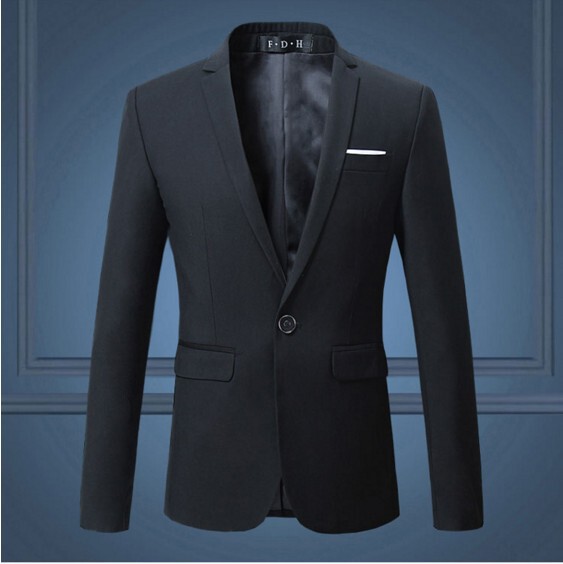 Foreign Trade Amazon Spring and Autumn Solid Color Casual One Button Men's Small Suit Slim Fit Fashion Best Man Suit