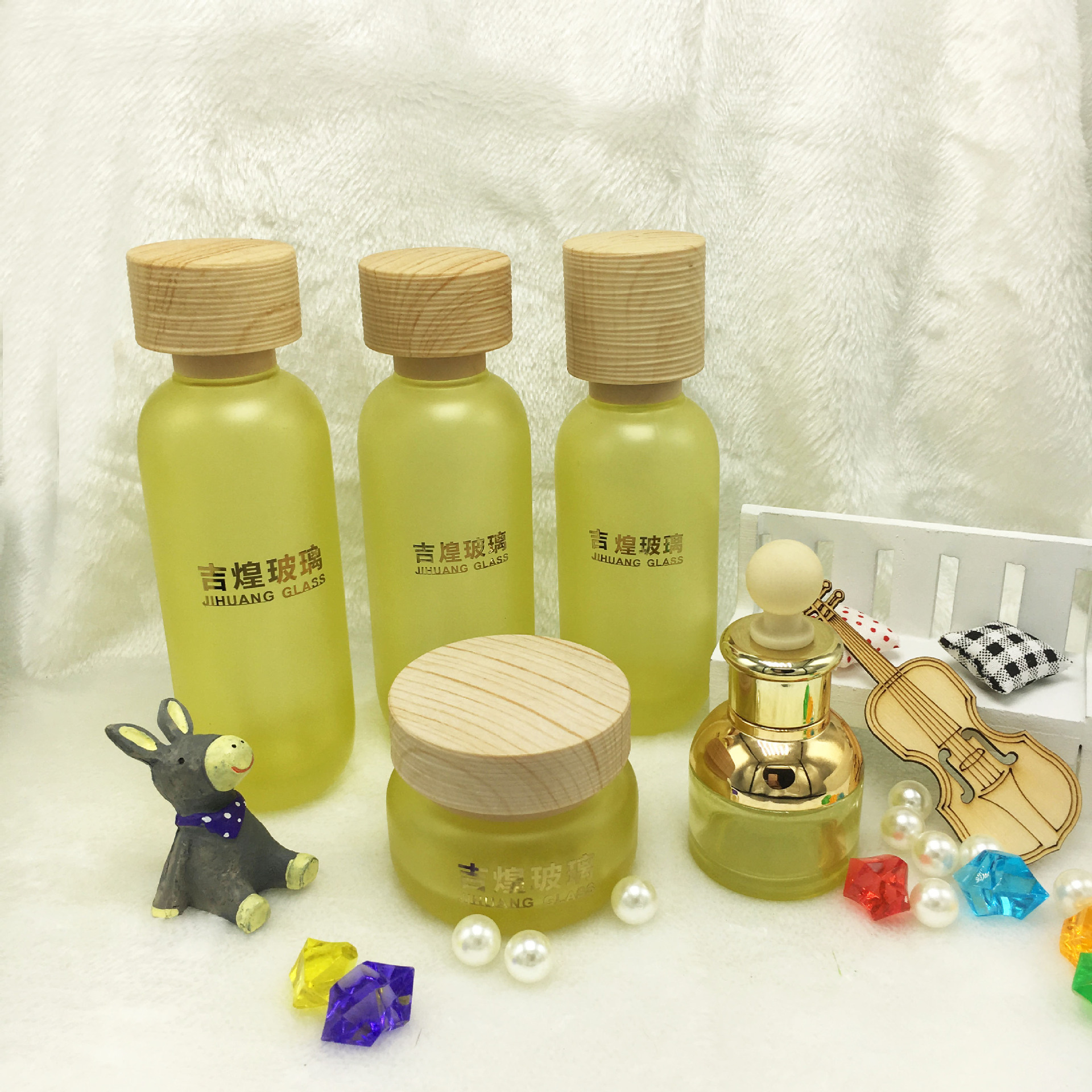 供应化妆品包材 玻璃瓶 玻璃制品 水乳霜分装瓶 型号JH1195