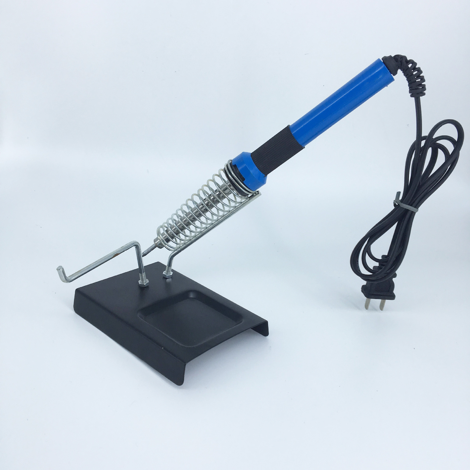 2合1烙铁插架 多功能金属方形烙铁架 焊笔插架 弹簧电烙铁锡线架