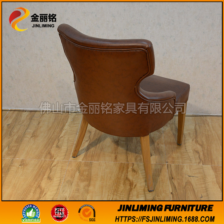 Bolsa suave de estilo europeo Silla de respaldo alto hogar pequeño apartamento Silla de cuero Cafetería Restaurante occidental simple ocio recepción sofá silla