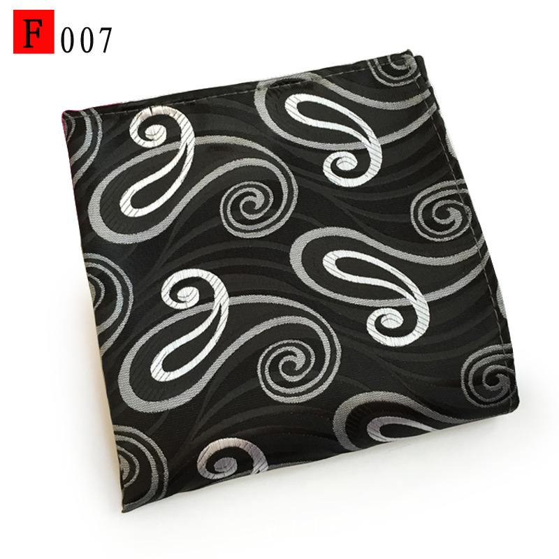 En stock suministro de poliéster jacquard puntos de anacardo moda casual Toalla de bolsillo de los hombres pequeña bufanda cuadrada pañuelo Toalla de pecho