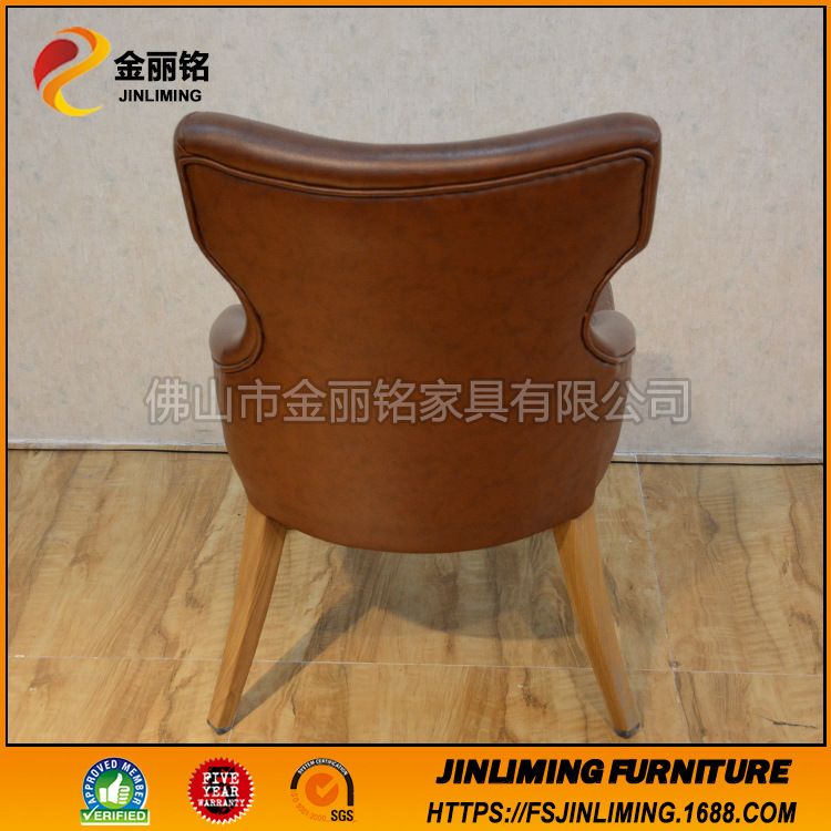 Bolsa suave de estilo europeo Silla de respaldo alto hogar pequeño apartamento Silla de cuero Cafetería Restaurante occidental simple ocio recepción sofá silla