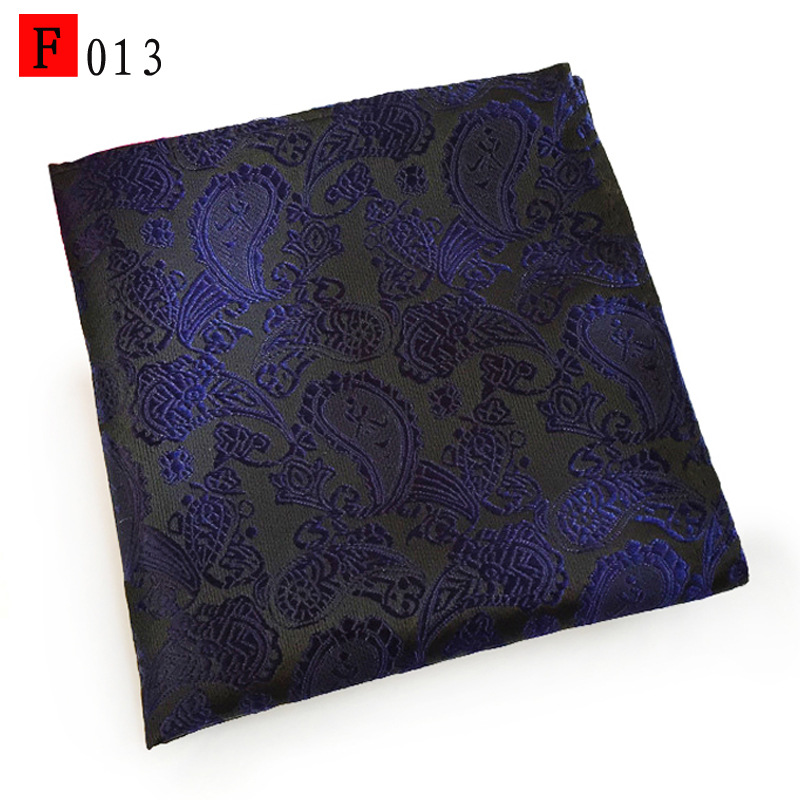En stock suministro de poliéster jacquard puntos de anacardo moda casual Toalla de bolsillo de los hombres pequeña bufanda cuadrada pañuelo Toalla de pecho