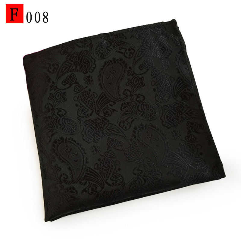 En stock suministro de poliéster jacquard puntos de anacardo moda casual Toalla de bolsillo de los hombres pequeña bufanda cuadrada pañuelo Toalla de pecho