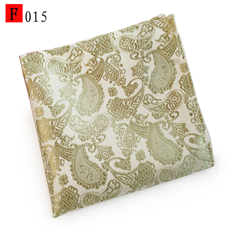 En stock suministro de poliéster jacquard puntos de anacardo moda casual Toalla de bolsillo de los hombres pequeña bufanda cuadrada pañuelo Toalla de pecho