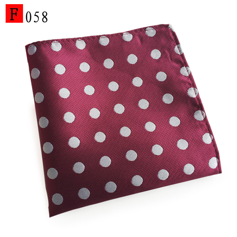 En stock suministro de poliéster jacquard puntos de anacardo moda casual Toalla de bolsillo de los hombres pequeña bufanda cuadrada pañuelo Toalla de pecho