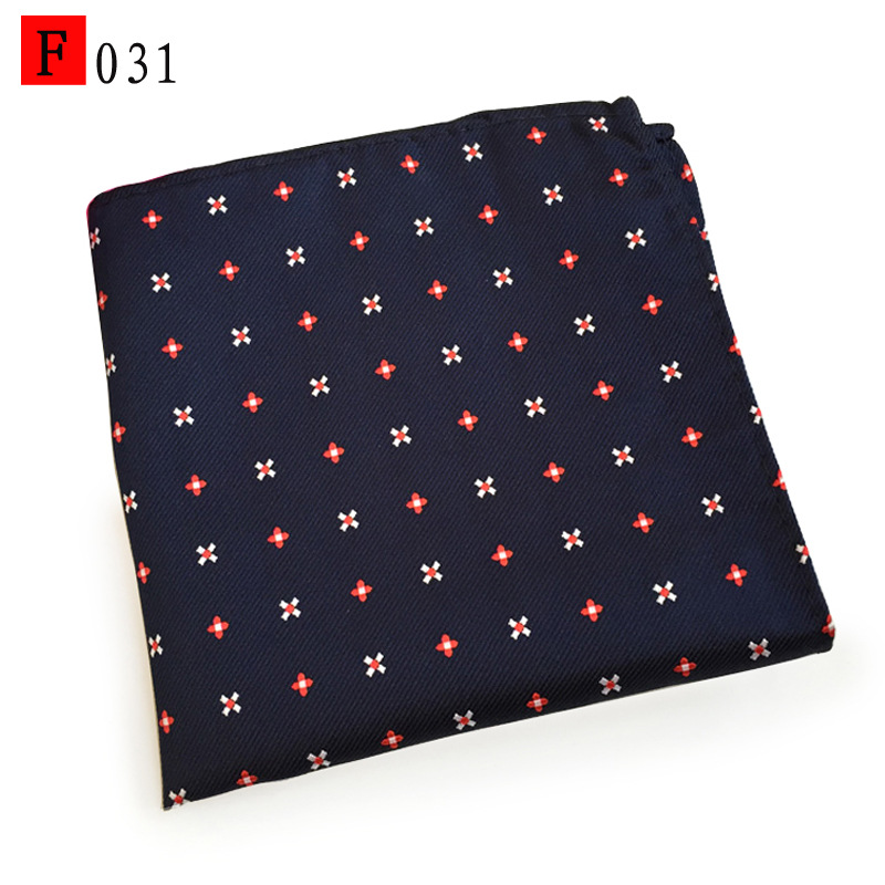 En stock suministro de poliéster jacquard puntos de anacardo moda casual Toalla de bolsillo de los hombres pequeña bufanda cuadrada pañuelo Toalla de pecho