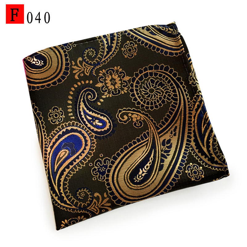 En stock suministro de poliéster jacquard puntos de anacardo moda casual Toalla de bolsillo de los hombres pequeña bufanda cuadrada pañuelo Toalla de pecho