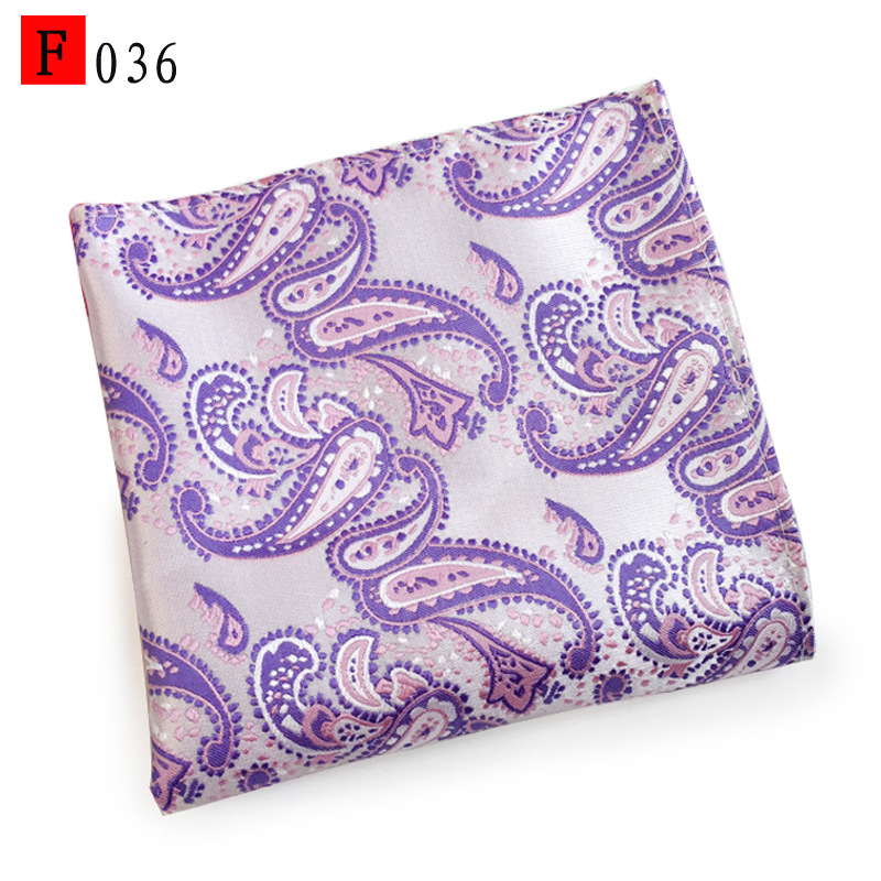 En stock suministro de poliéster jacquard puntos de anacardo moda casual Toalla de bolsillo de los hombres pequeña bufanda cuadrada pañuelo Toalla de pecho