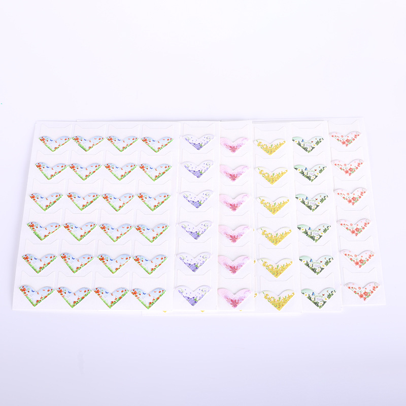Nuevo álbum de bricolaje accesorios pegatinas de esquina 24 pastoral en forma de corazón flor pegatinas de esquina 6 opcional 6 fotos