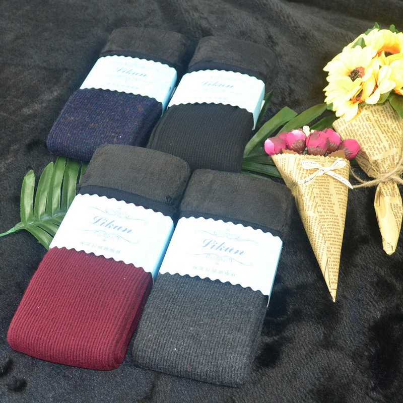 Adult autumn and winter thick warm socks cotton men's and women's floor socks liner brushed vertical stripe socks manufacturers wholesale