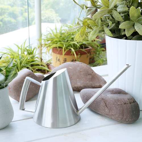 Stainless steel long mouth flower watering kettle children's plant succulent watering kettle small green plant watering kettle 400ML