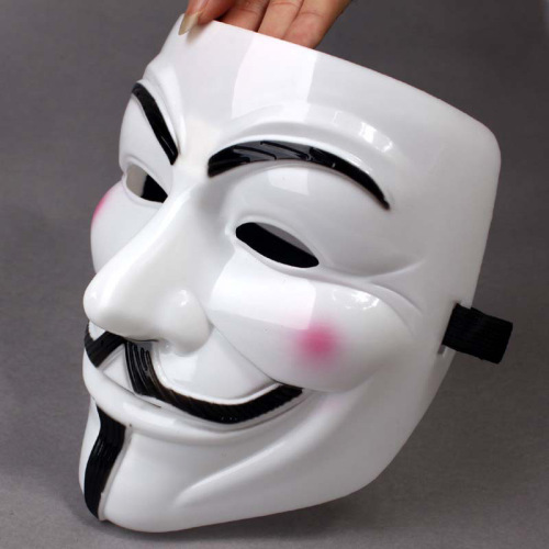 Halloween mask white V-shaped face V-Geek ghost dance plastic masquerade Vendetta fake face wholesale