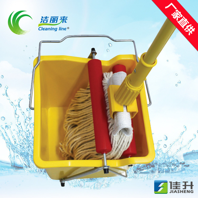 Jiasheng 14 Mop Winding Bucket Yellow Foot Press Bucket Mop Bucket Boat Squeezing Bucket Press Bucket