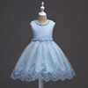 Children's lace evening dress, small princess costume, nail sequins, suit, suitable for teen, flowered, tutu skirt