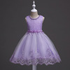 Children's lace evening dress, small princess costume, nail sequins, suit, suitable for teen, flowered, tutu skirt