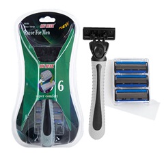 Men's manual shaver with six-layer stainless steel blades Women's manual shaver with replaceable blades