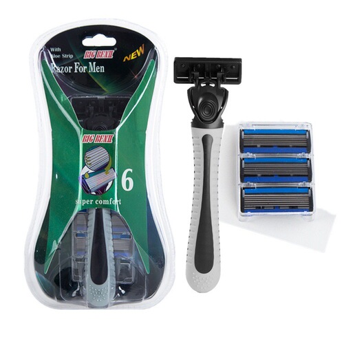 Men's manual shaver with six-layer stainless steel blades Women's manual shaver with replaceable blades