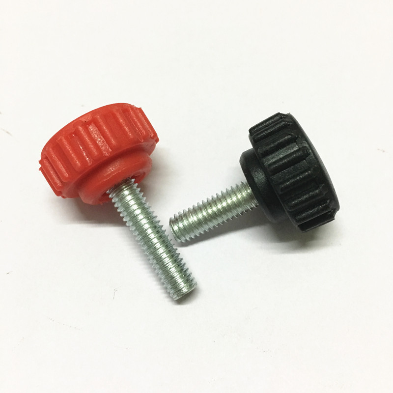 供应智星22#直纹把手螺丝M4M5M6M8 圆头塑料头手拧螺丝 手柄螺丝