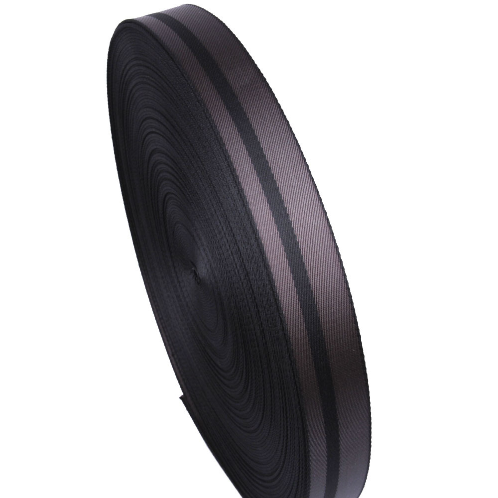 广州力满工厂现货 1寸半 3.8公分 黑间灰色 斜纹尼龙涤纶带