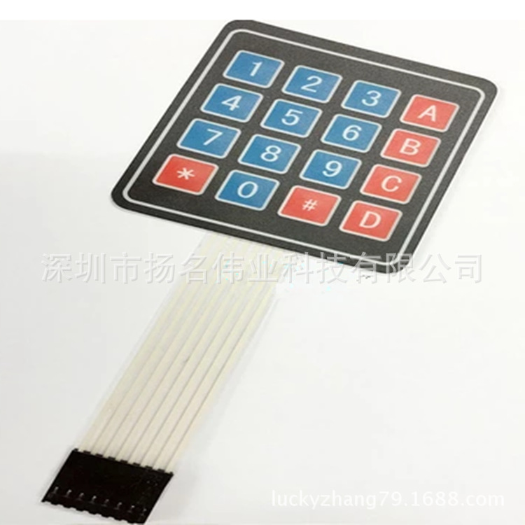 供应薄膜键盘  按键4*4矩阵键盘 单片机外扩键盘  xd编程