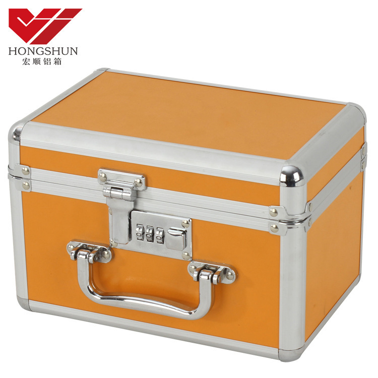 批发供应橙色铝合金密码工具箱/证件箱/收纳箱 文件箱保险箱