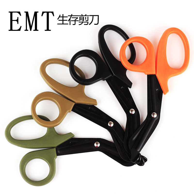 EMT军规 户外求生多功能 EDC剪刀 荒野生存装备 带齿救援剪刀
