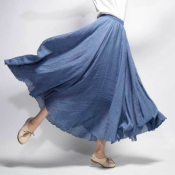 Summer solid long skirt