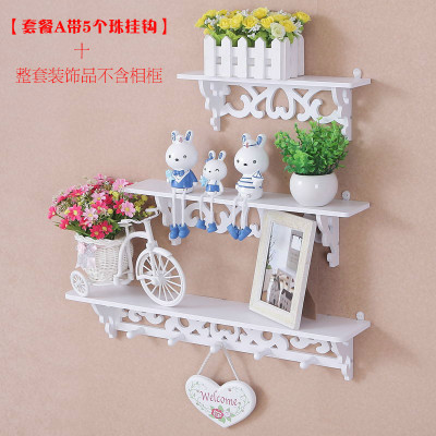 Creativo estilo europeo partición soporte tallado hueco decoración de tres capas estante pared estante tienda de uñas