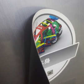 磁性汽车贴磁片广告印刷裱胶铜版纸合成纸印LOGO磁铁厂家销来样定