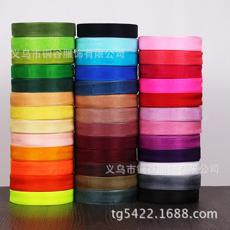 Para el comercio electrónico transfronterizo cinta transparente arco cinta de gasa 2,5 cm cinta de gasa de color DIY accesorios para el cabello