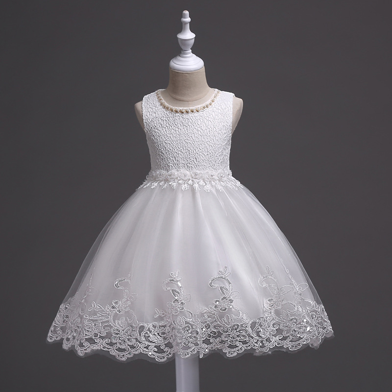 Children's lace evening dress, small princess costume, suit, for teenagers, flowered, tutu skirt 4