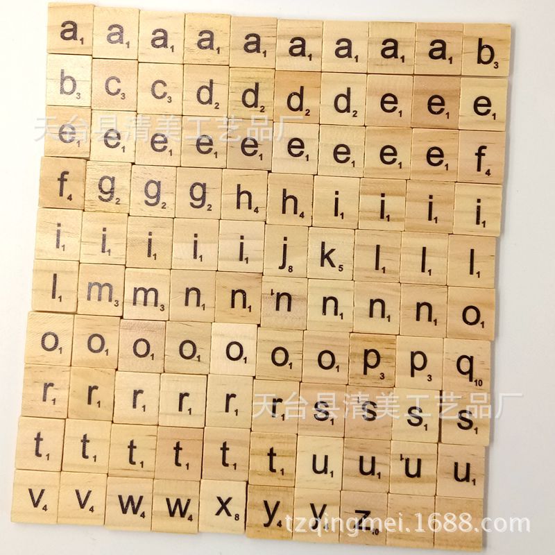 Pine Square 26 letras inglesas de madera natural letras inglesas astillas de madera letras inglesas