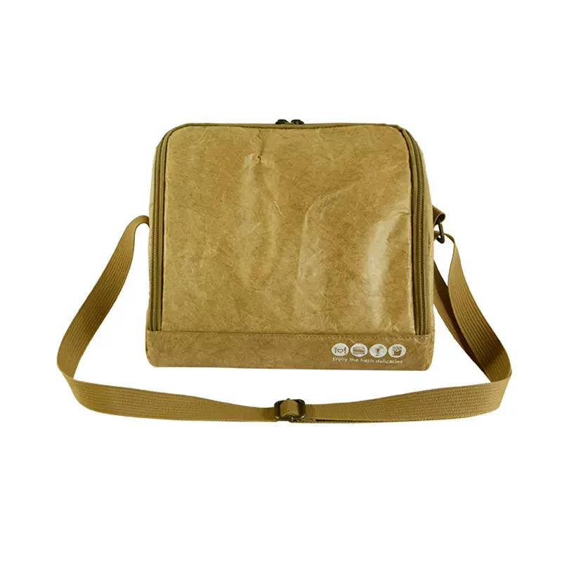 美拉德杜邦纸斜跨包保温袋铝膜野餐包定制牛皮纸油蜡复古午餐饭盒