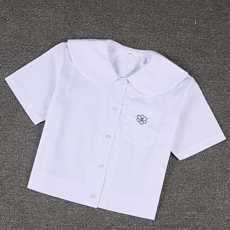 Spot Japanese Jk Uniform Kindergarten Baby Girl Round Neck Embroidered Shirt Shirt Short Sleeves Spot Japanese Jk Uniform Kindergarten Baby Girl Round Neck Embroidered Shirt Shirt Short Sleeves