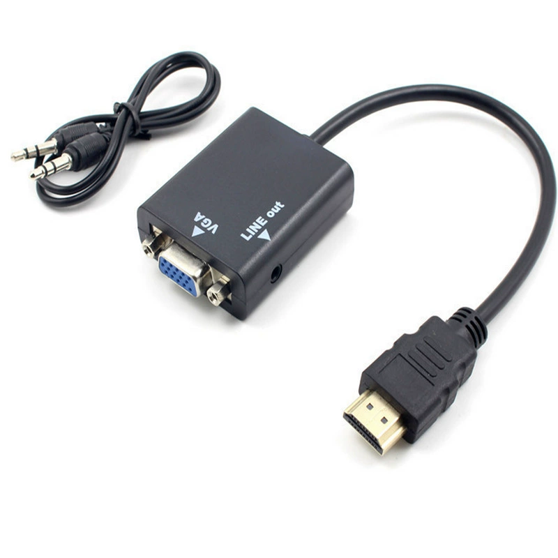 HDMI в VGA с аудио, переходник HDMI→VGA с аудио, HD-конвертер