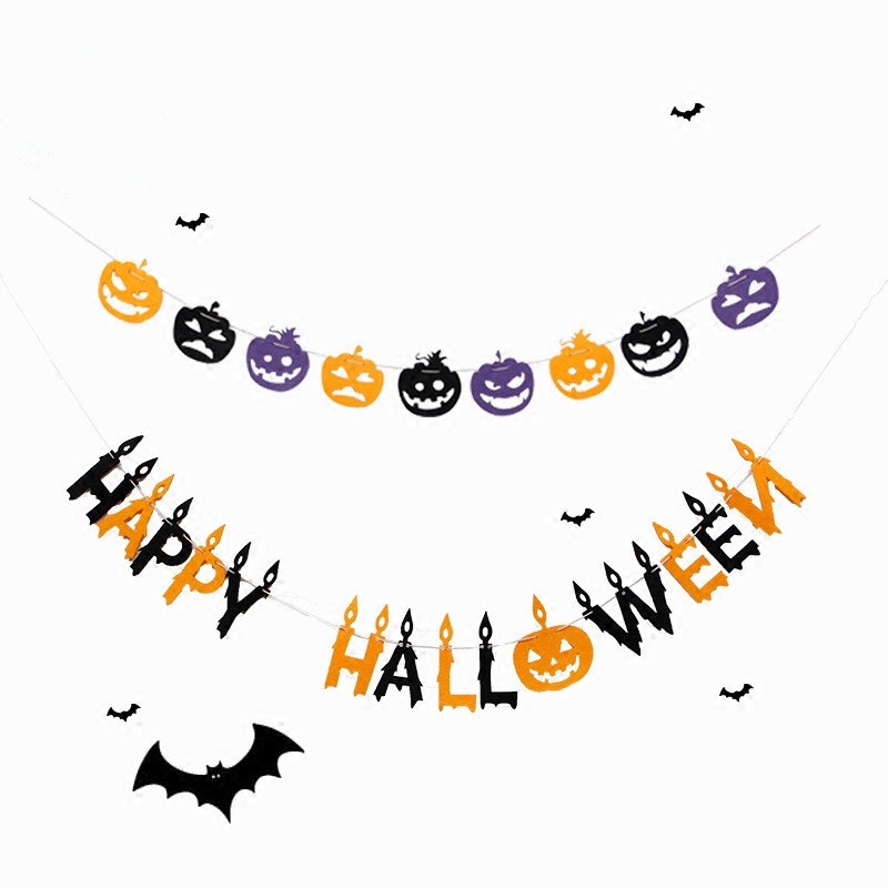 Decoraciones de letras de Halloween, pancartas, guirnaldas, decoración para bares y KTV, artículos para fiestas, pancartas de Halloween, calabazas.