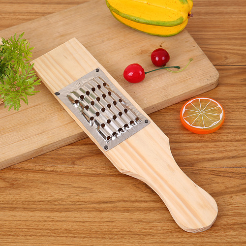 Factory direct hair two-yuan traditional wooden No. 10 stainless steel slices potato radish chopping and grater wooden planing wood repair