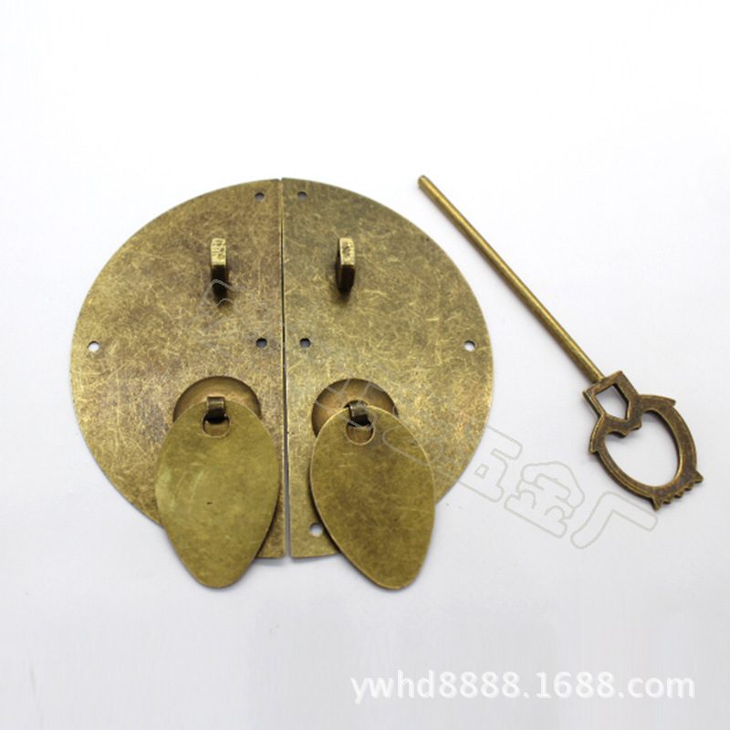 圆形鼻锁面板扣 复古箱礼盒搭扣工艺仿古面板药柜面板锁厂家直销