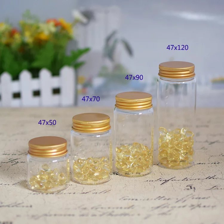 小玻璃瓶candy带盖密封瓶糖果瓶50ml100ml胶囊瓶药粉瓶密封防潮