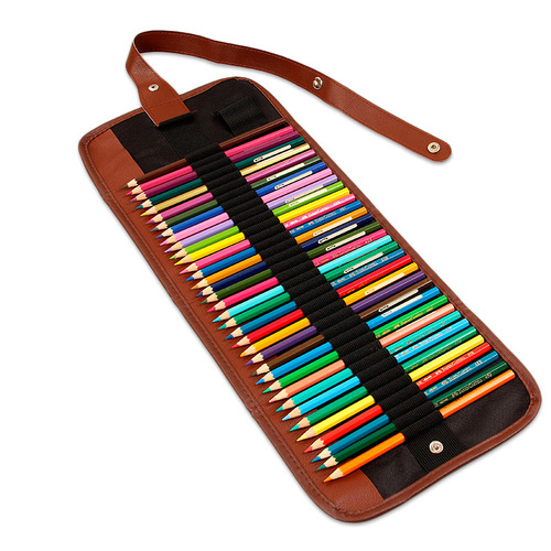 Pen Curtain Wholesale Student and Children Multifunctional Stationery Storage Retro Canvas Simple Solid Color Sketch Black Pen Bag