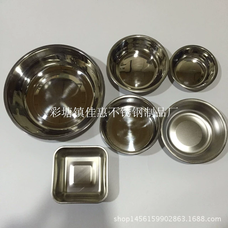 Обработка нержавеющих мисок для супа, мисок для животных, мисок для собак, вкладышей для мисок, меламиновых мисок, различных нержавеющих мисок для животных