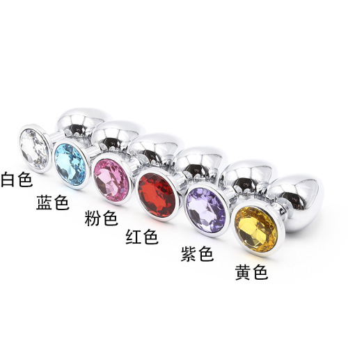 SM adult sex toy anal plug large, medium and small size metal alloy back plug female anal plug training toy