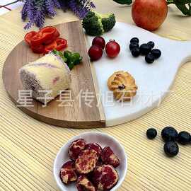 厂家批发大理石与木拼接牛排盘 创意家用欧式西餐蛋糕盘