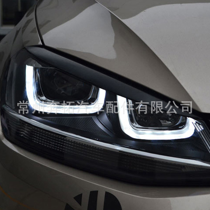 For Volkswagen Golf 7 high 7 Golf 7 headlight eyebrow carbon fiber modified accessories exterior car stickers For Volkswagen Golf 7 high 7 Golf 7 headlight eyebrow carbon fiber modified accessories exterior car stickers
