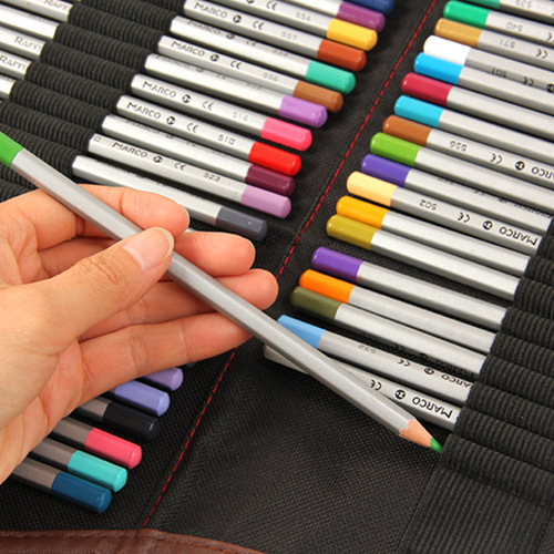 Pen Curtain Wholesale Student and Children Multifunctional Stationery Storage Retro Canvas Simple Solid Color Sketch Black Pen Bag