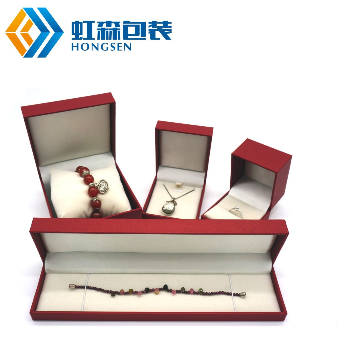 【月销过千】红色戒指吊坠珠宝首饰盒ins饰品包装盒项链盒钻戒盒