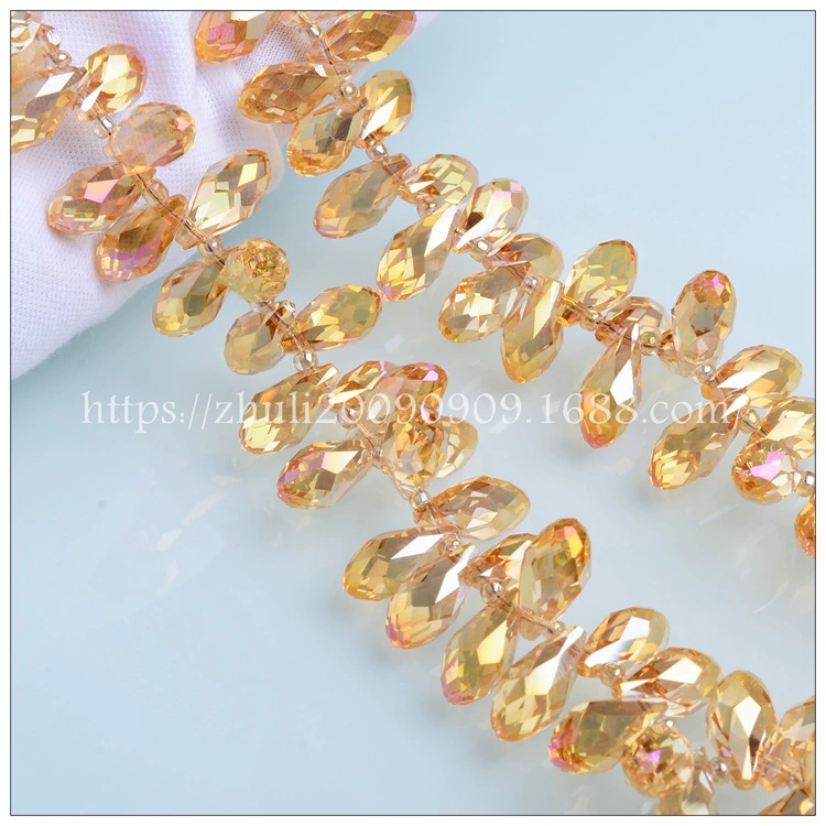 Water-Drop Crystal Beads (Yisuozhu) 6×12 mm, AB & Transparent Colors, DIY Jewelry Supplies